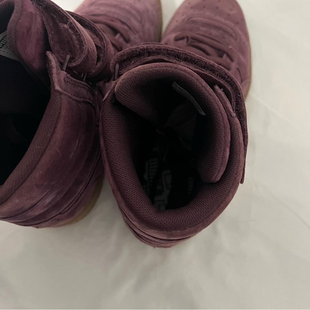 Puma Women’s High-Top Suede Sneakers in Burgundy - Picture 7 of 10